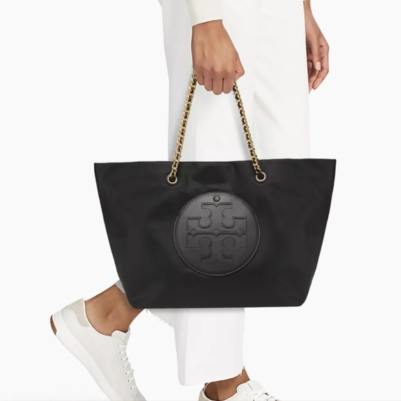 Tory Burch Ella Double T Tote with Chain Threaded Straps + Gift Bag Nwt ❤️ - Picture 6 of 17